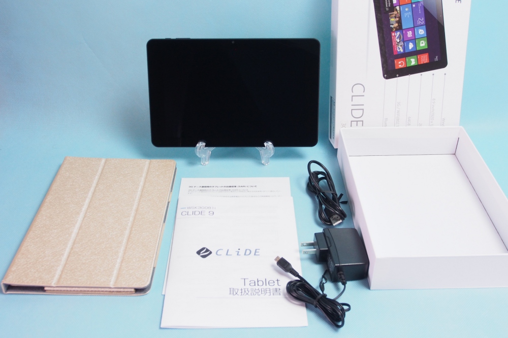 Tablet CLIDE9(2015) Atom Z3735F搭載 8.9インチ Windows8 → 10  SIMフリー 3G WSK3G081i + 凡用ケース ゴールド、買取のイメージ
