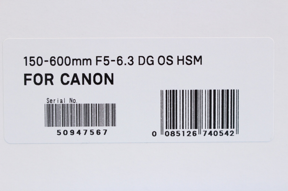 SIGMA 150-600mm F/5-6.3 DG OS HSM Sports For Canon、その他画像２