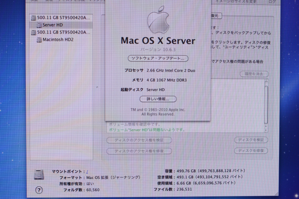 Apple Mac mini/2.66GHz Core 2 Duo/4GB/1TB/NO ODD MC438J/A、その他画像４
