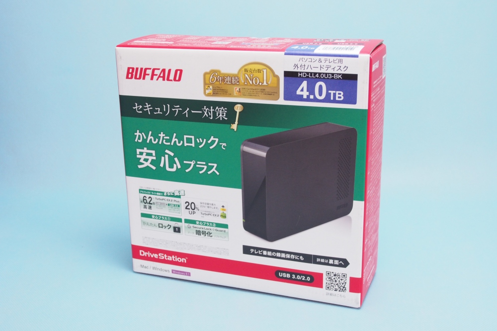 BUFFALO ターボPC EX2 Plus/かんたんロック対応 USB3.0用 外付けHDD 4TB ブラック HD-LL4.0U3-BK、買取のイメージ