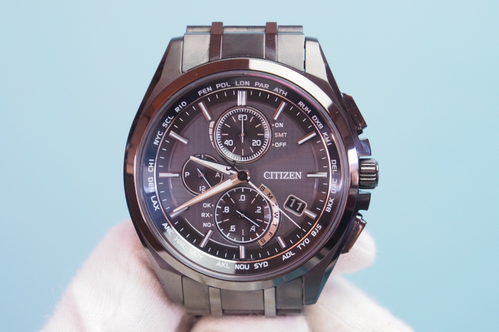CITIZEN 腕時計 ATTESA アテッサ Eco-Drive エコ・ドライブ 電波時計 ダイレクトフライト DLC仕様 AT8044-56E メンズ、その他画像１