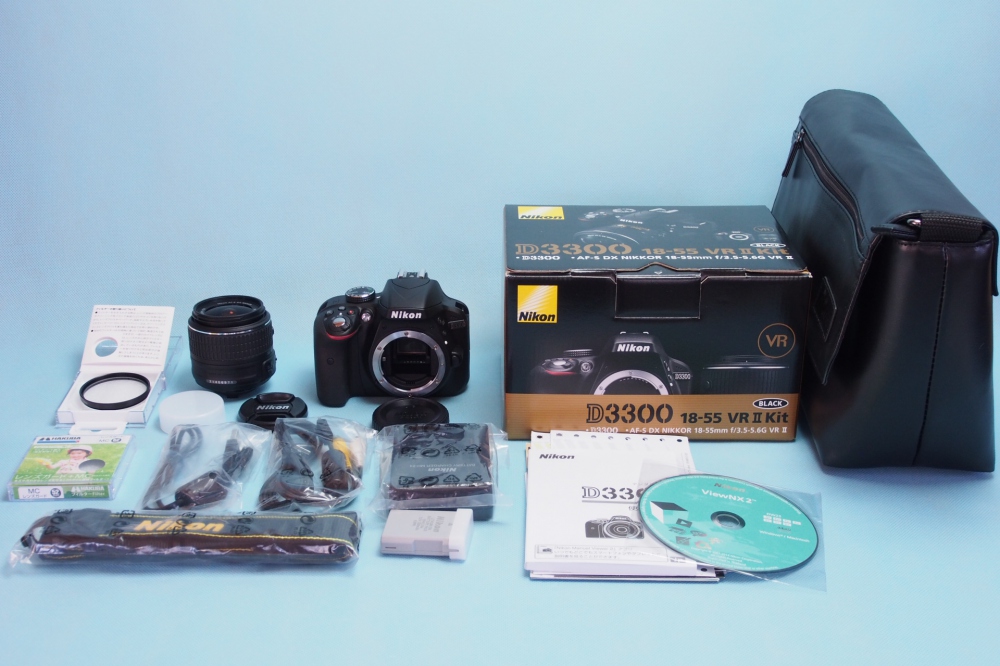  Nikon デジタル一眼レフカメラ D3300 18-55 VR IIレンズキット ブラック D3300LKBK + レンズフィルター + 専用バッグ、買取のイメージ