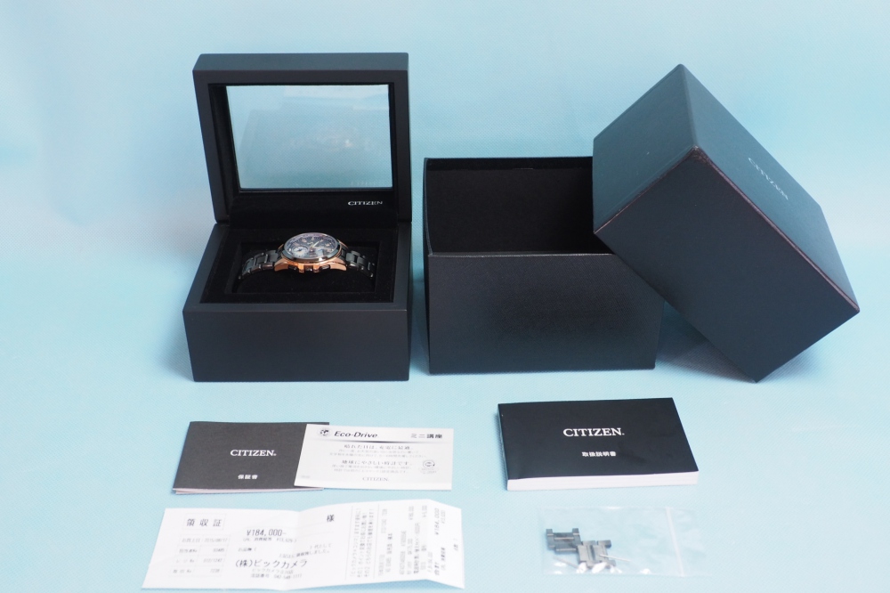 CITIZEN 腕時計 EXCEED LIGHT in BLACK限定モデル エコ・ドライブ電波時計 AT9055-54E メンズ、買取のイメージ