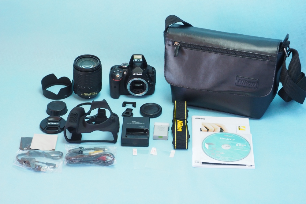Nikon D5300 18-140 VR レンズキット + シリコンカバー ブラック + Kenko レンズプロテクター + Nikon 純正カメラバッグ + 液晶保護シート、買取のイメージ