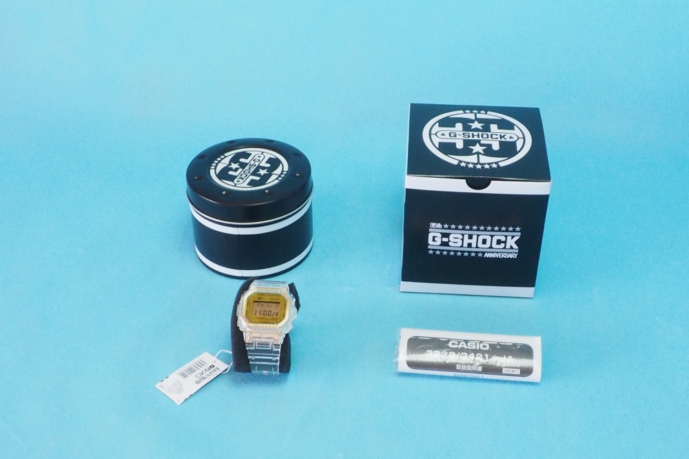 カシオ CASIO 腕時計 G-SHOCK ジーショック 35周年記念モデル GLACIER GOLD クリアスケルトンDW-5035E-7JR メンズ   、買取のイメージ