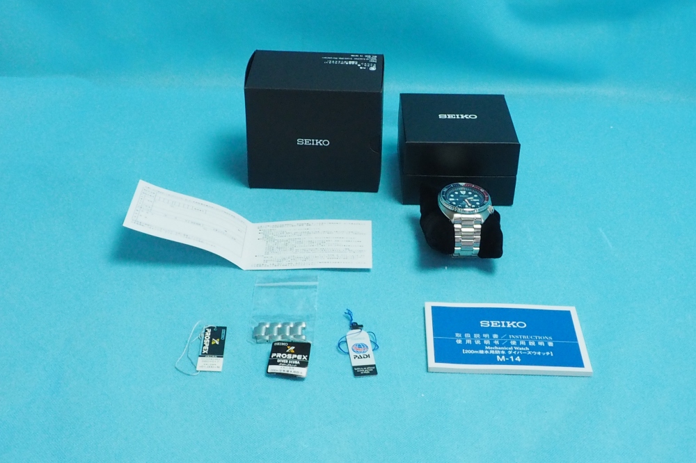 セイコー 腕時計 プロスペックス メカニカル DIVER SCUBA PADI スペシャルモデル ブルー文字盤 SBDY017 メンズ シルバー、買取のイメージ